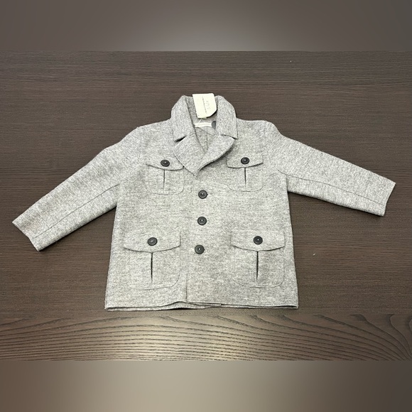 AnnTarah Stylish Kids Gray Pea Coat - Picture 4 of 5